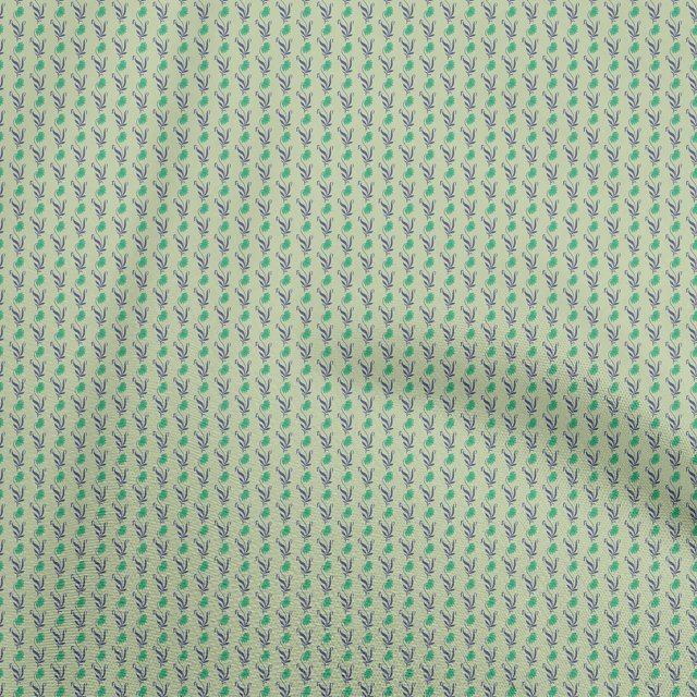 oneOone Polyester Lycra Green Fabric Asian Block Fabric For Sewing Printed Craft Fabric By The Yard 56 Inch Wide