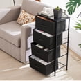 thumbnail image 2 of EDX Commode à 4 Tiroirs pour Chambre, Organisateur de Rangement en Tissu Armoire Étroite Table d'Appoint, Noir, 2 of 9
