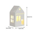 thumbnail image 3 of chock Ceramic Christmas Village  Christmas Village Accessories White Winter Village LED Light Porcelain Tabletop Christmas Figurine with Artificial Christmas Tree, 3 of 5