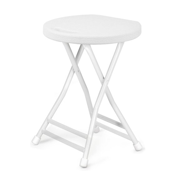 Portable Heavy-Duty Folding Stool, Metal Frame, Lightweight, Compact, Space-Saving Design, Stable for Indoor & Outdoor Use, Kitchen, Dining, Dorm, Camping, Garden