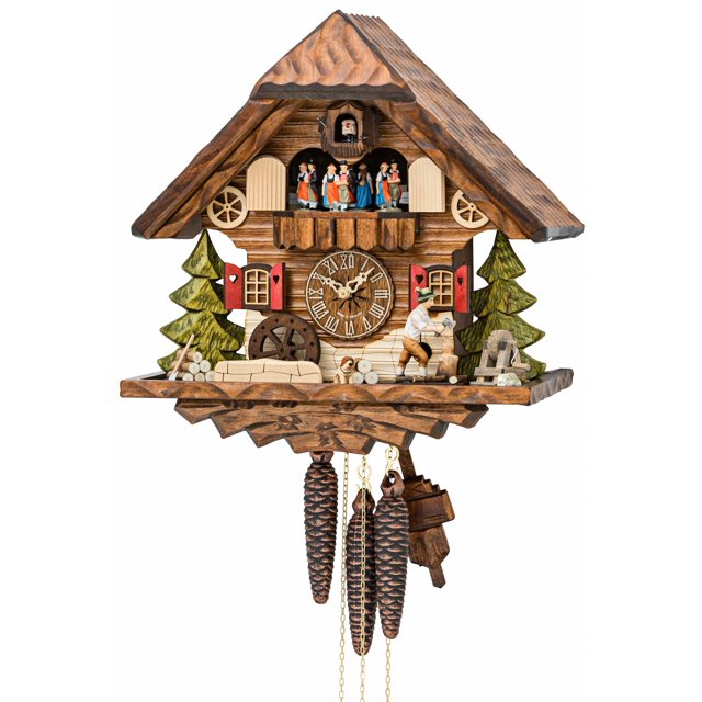 Horloge Coucou Maison de Forêt Noire, Moulin à Roue Tournante KA 3709 EX