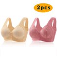 thumbnail image 2 of Yuyuzo Front Closure Bras for Women Plus Size 2 Pack Full Support Wireless Comfortable Everyday Bra, 2 of 3