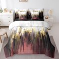 thumbnail image 1 of YST Gradient Stripe 7-Piece Bedding Set Modern Oil Painting Graffiti Twin Size Comforter Set, Burgundy Red, 1 of 4