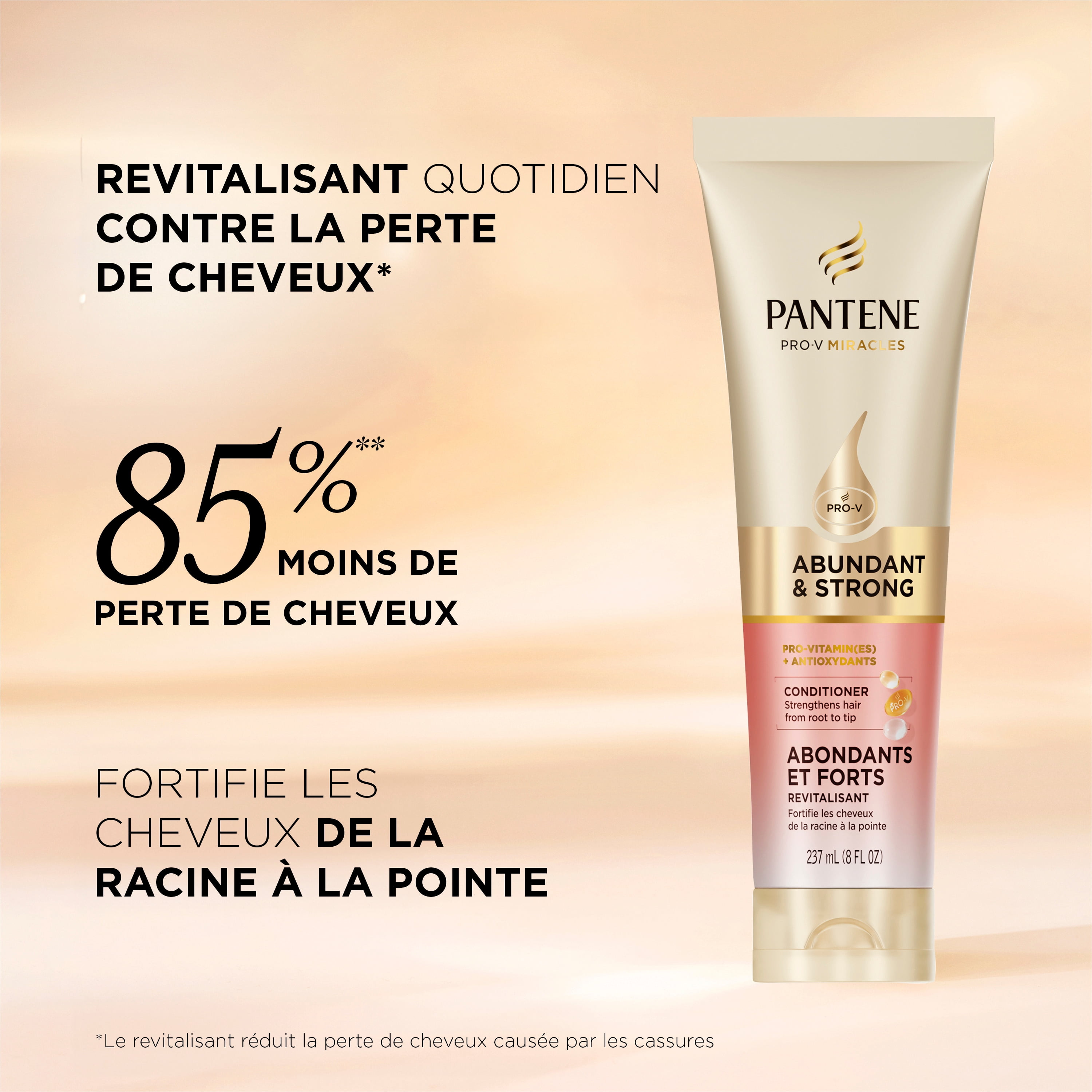 Revitalisant Pantene Pour Cheveux Abondants et Forts, Renforce Les Cheveux De La Racine À La Pointe, Complexe De Pro-Vitamine B5 et Antioxydants, 237 mL