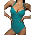 thumbnail image 1 of Birdeem Maillot de Bain Femme Aguichant Uni Taille Haute, 1 of 1