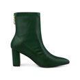 thumbnail image 3 of Unique Bargains Women's Pointy Toe Back Zip Block Heel Ankle Boots Green (Size 7), 3 of 7