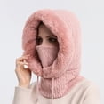 thumbnail image 5 of Women Winter Outdoor Riding Headgear Cold-Proof Ski Cap Warm Bib Face Mask Integrated Cold-Proof Hood Hat, 5 of 5
