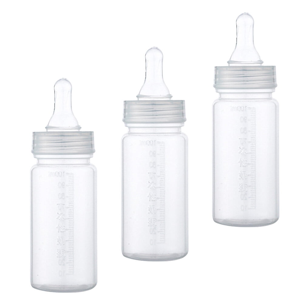 OULII 3Set Clear Baby Milk Bottle for Home and Hospital Use 14x1.6in