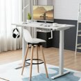 thumbnail image 3 of Gymax Cadre de Bureau à Manivelle Assis-Debout, Hauteur Réglable, Base Debout, Blanc, 3 of 10
