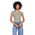 thumbnail image 1 of No Boundaries Women's Rib Henley Tee, 1 of 6