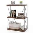 thumbnail image 1 of Costway 1 PCS 3-Tier Multipurpose Display Rack Storage Shelving Unit with Metal Frame Walnut, 1 of 10