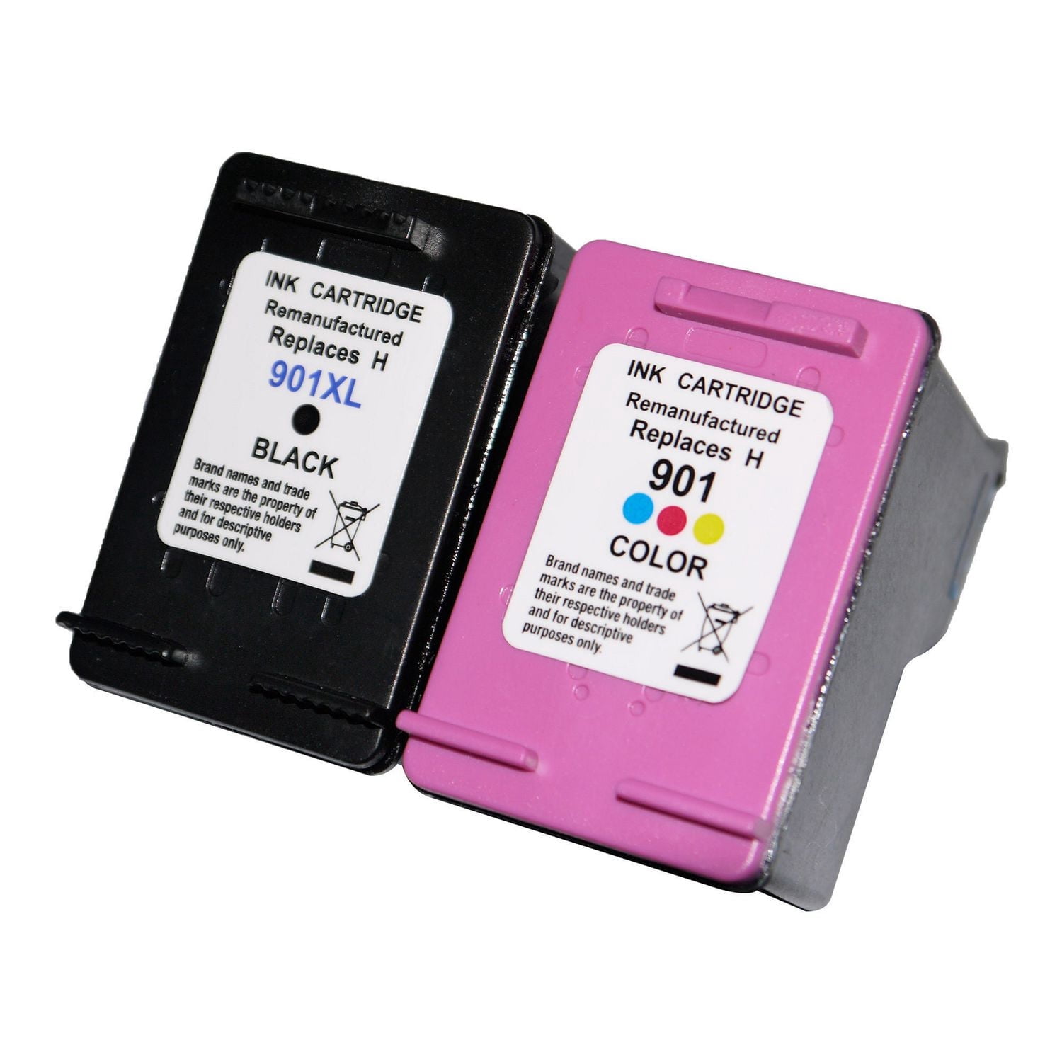 L-ink HP 901XL Ensemble de Cartouches à Jet d'encres Noir/Tricolore à Rendement Élevé Compatibles (CC654AN, CC656AN)