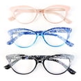 thumbnail image 2 of Lunettes de Lecture pour Femmes à Charnières à Ressort, Mode, Oeil de Chat, Noires (+2,75), 2 of 3