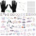 thumbnail image 1 of BodyJ4You 156PC Body Piercing Kit Lot 14G 16G Rainbow Belly Ring Tongue Tragus RANDOM Mix Jewelry, 1 of 6