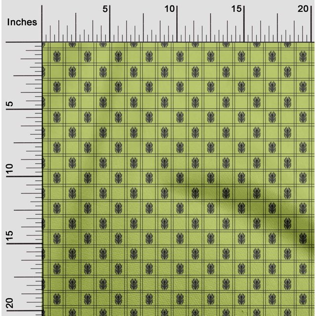 oneOone Georgette Viscose Fabric Swirl & Check Ikat Print Sewing Fabric BTY 42 Inch Wide