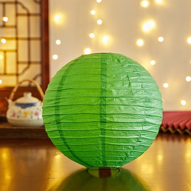 Paper Lanterns Green Paper Lanterns 30x30cm Traditional Solid Color Lampshade for Spring Courtyard Decoration 1Pcs JASKFLY