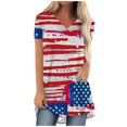 thumbnail image 1 of Birdeem Femmes Mode Décontractée Chemises Imprimées Manches Courtes T-Shirt Ample Hauts Tunique Blouse, 1 of 6