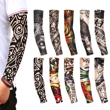10/5 Pcs Manchons de Bras Rafraîchissants avec Protection UV pour Femmes et Hommes, Manchons de Protection Solaire avec Trou pour le Pouce pour le Vélo, le Jardinage, la Conduite, la Pêche, le Golf, la Randonnée