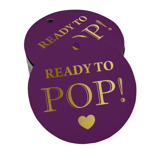 Inkdotpot Pack Of 50 Ready To Pop Baby Shower Favor Paper Tags Craft Real Gold Foil Hang Tags
