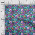 thumbnail image 1 of oneOone Georgette Viscose Turquoise Blue Fabric Florals Craft Projects Decor Fabric Printed By The Yard 42 Inch Wide-NI, 1 of 4