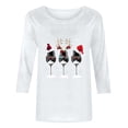 thumbnail image 4 of Amzcrzy Hauts pour Femmes T-Shirts Graphiques de Noël pour Femmes Mode Xmas Col Rond Manches 3/4 Hauts pour Femmes Décontractés Confortables Hauts d'Automne pour Femmes, 4 of 5