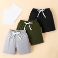 thumbnail image 4 of AherBiu 3PCS Boys Toddler Shorts Summer Athletic Shorts Drawstring Elastic Waisted Casual Workout Shorts Solid Color, 4 of 4