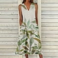 thumbnail image 1 of EGNMCR Robes de Fête pour Femmes Robe d'Été pour Femmes Design Décontracté Robe Dégradée Sans Manches Col en V Longue Robe, 1 of 5