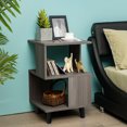 thumbnail image 3 of Gymax 2 PCS Nightstand Set Modern Side End Table Storage Shelf Grey, 3 of 10
