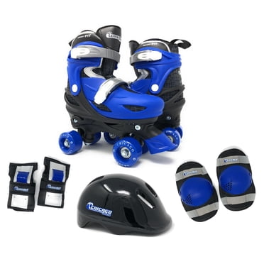 Chicago Skates - Patins à roulettes ajustables pour enfants avec accessoires, bleu, taille J10-13