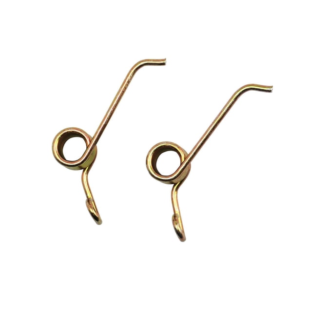 Universal Dethatching Blade Springs - 2-Pack two curved steel bolt-on replacement springs for dethatcher blades, front-facing on a neutral background; Atlas-branded with visible mounting holes and coiled tension sections, suitable for replacing older lawn mower dethatcher springs and often used as tension clips for small garden tools.