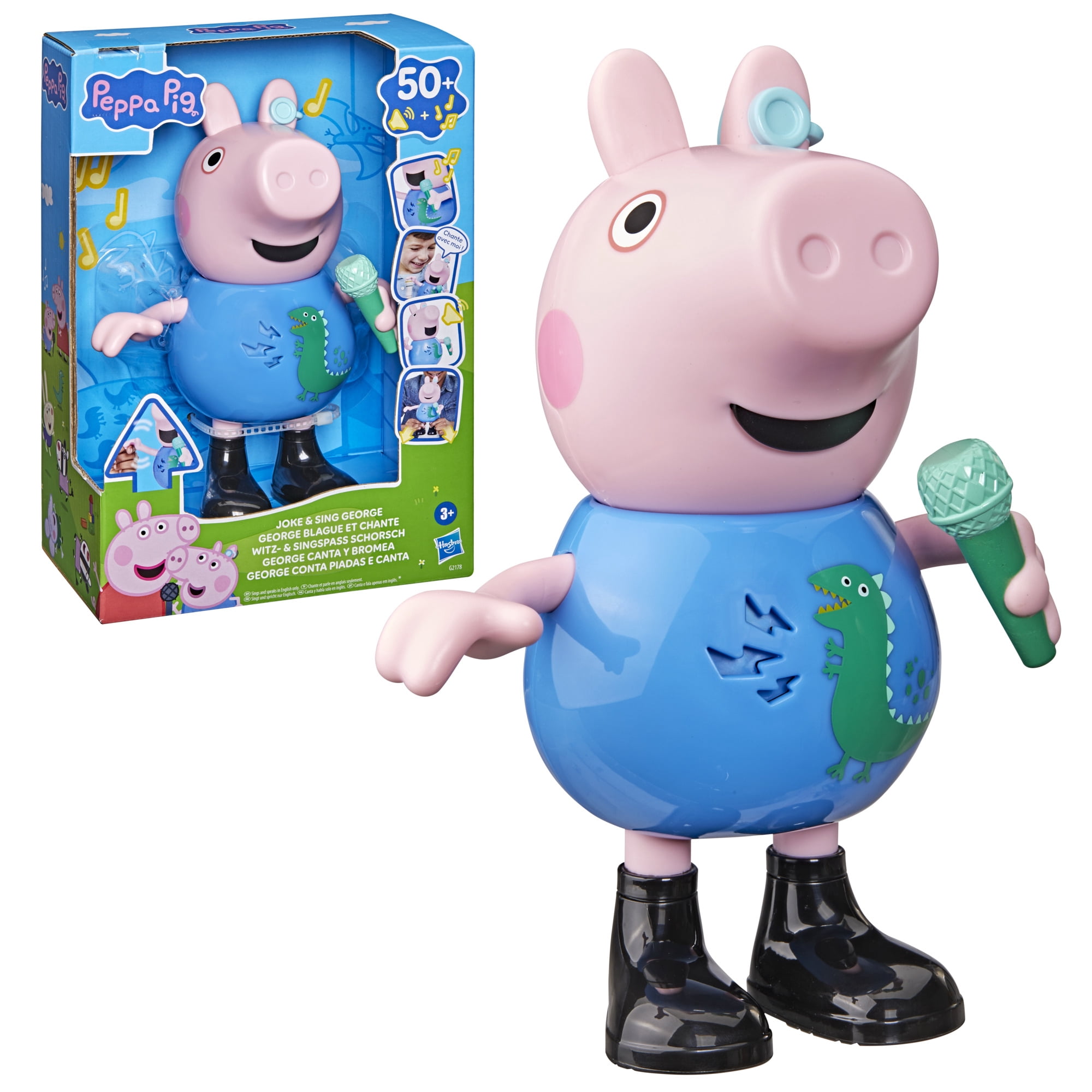 Jouets Peppa Pig Figurine George qui chante et fait des blagues, jouets musicaux préscolaires pour garçons et filles, 3 ans et plus - Version française