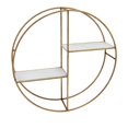 thumbnail image 1 of Sagebrook Home Metal/Wood 24" Round Shelf, White/Gold, 1 of 1