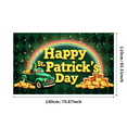 thumbnail image 3 of St Patricks Day Backdrop Banner Photography Props Party Decorations Green Background Wall Decor Shamrock Rainbow Holiday Celebration Event Display, 3 of 4