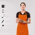 thumbnail image 4 of Under 25,Kitchen Aprons for Women and Men, Chef Apron with Pockets, Durable Cleaning and Cooking Apron, | 100%Polyester, Orange-171 $BS$3, 4 of 9
