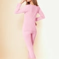 thumbnail image 4 of Moxiu Women's Fleece Lined Thermal Set - Winter Warm Cold Weather Base Layer Top & Bottom Pink,XXXXXL, 4 of 6