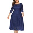 thumbnail image 1 of Pompotops Robe de Soirée pour Femmes, Grande Taille, en Dentelle Ajourée avec Poches, Robe Longue, en Solde, 1 of 4