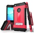 thumbnail image 1 of HOT PINK BEYOND CELL TRI-SHIELD RUGGED CASE COVER with KICKSTAND + BELT CLIP HOLSTER + LANYARD STRAP + CREDIT CARD POCKET FOR GOOGLE PIXEL XL 5.5", 1 of 7