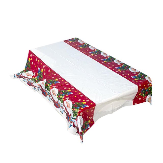 Décoration de Noël Nappe en PVC 180*110cm Table de Noël Imperméable