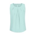 thumbnail image 4 of Qertyioot Hauts d'Été Décontractés pour Femmes, Couleur Unie, Col Rond, Sans Manches, Amples, Blouses Merci, 4 of 5