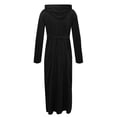 thumbnail image 4 of Ccpelsie Men's Robe Long Plush Soft Bathrobe Cozy Spring Fall Winter Warm Robes Shawl Collar Sleepwear with Pockets(A-Black,S), 4 of 4
