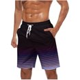 thumbnail image 1 of Plebaso Mens Gradient Beach Shorts Big and Tall Drawstring Elastic Waist Casual Shorts Lightweight for Men, 1 of 5