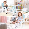 thumbnail image 2 of OLAKIDS 5 in 1 Baby High Chair, Convertible Toddler Table Chair Set, Rocking Chair, Multi-Function Seat with Lockable Universal Wheels, Adjustable Seat Back, Removable Trays, 2 of 9