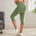 thumbnail image 2 of Versatile Quarter Length Ruched Skirt Pant for Women Daily Casual Wear Yoga Practice Comfortable Stretch Fabric Easy Care Machine Washable Spring Summer, 2 of 7