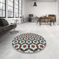 thumbnail image 4 of Ahgly Company Tapis d'Intérieur Lavable en Machine Carré Transitionnel Bleu Lagon, 4 Pieds Carré, 4 of 7