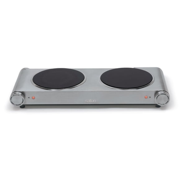 Salton Stainless Steel Infrared Cooktop Double Burner 1800W, HP1269