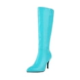 thumbnail image 2 of Cameland Autumn/winter Candy-coloured Side Zipper Embossed High Heel Boots For Ladies, 2 of 8