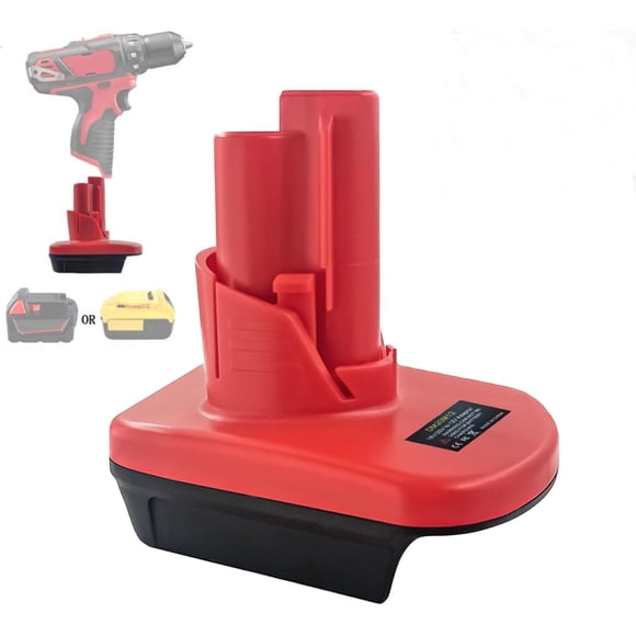 DM18M12 Convertisseur pour Milwaukee M12 Adaptateur de Batterie 12V, pour DeWalt Convertisseur 20V vers M12 12V, pour Milwaukee M18 18V Batterie Li-on Convertir pour Milwauke M12 12V Outils Électriques à Batterie