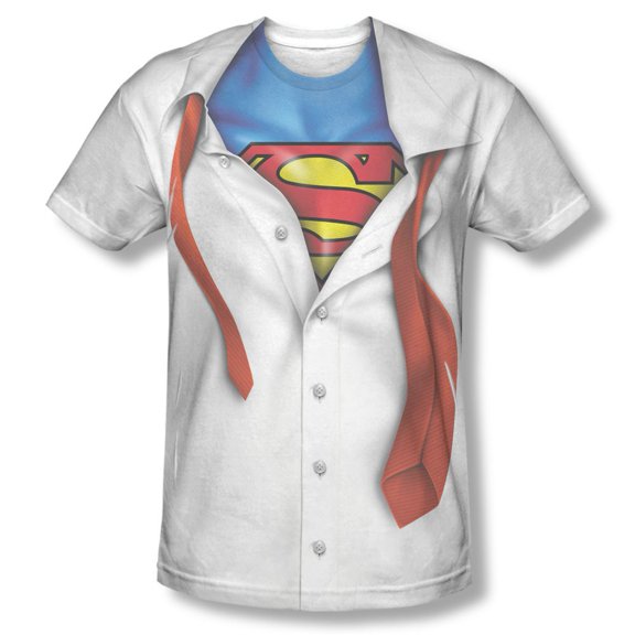 Superman Costume à Boutons Sublimation T-Shirt Blanc-Petit
