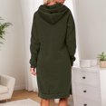 thumbnail image 3 of Longs Chandails à Capuchon pour Femmes 2025 Manches Longues Ourlet Fendu Robe à Capuchon Unie avec Poches Chandail à Capuchon pour Femmes, 3 of 7