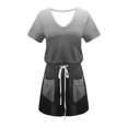 thumbnail image 4 of Birdeem Robes pour Femmes Mode Féminine Couleur Unie Manches Courtes Col en V Mi-Mollet Robe, 4 of 12